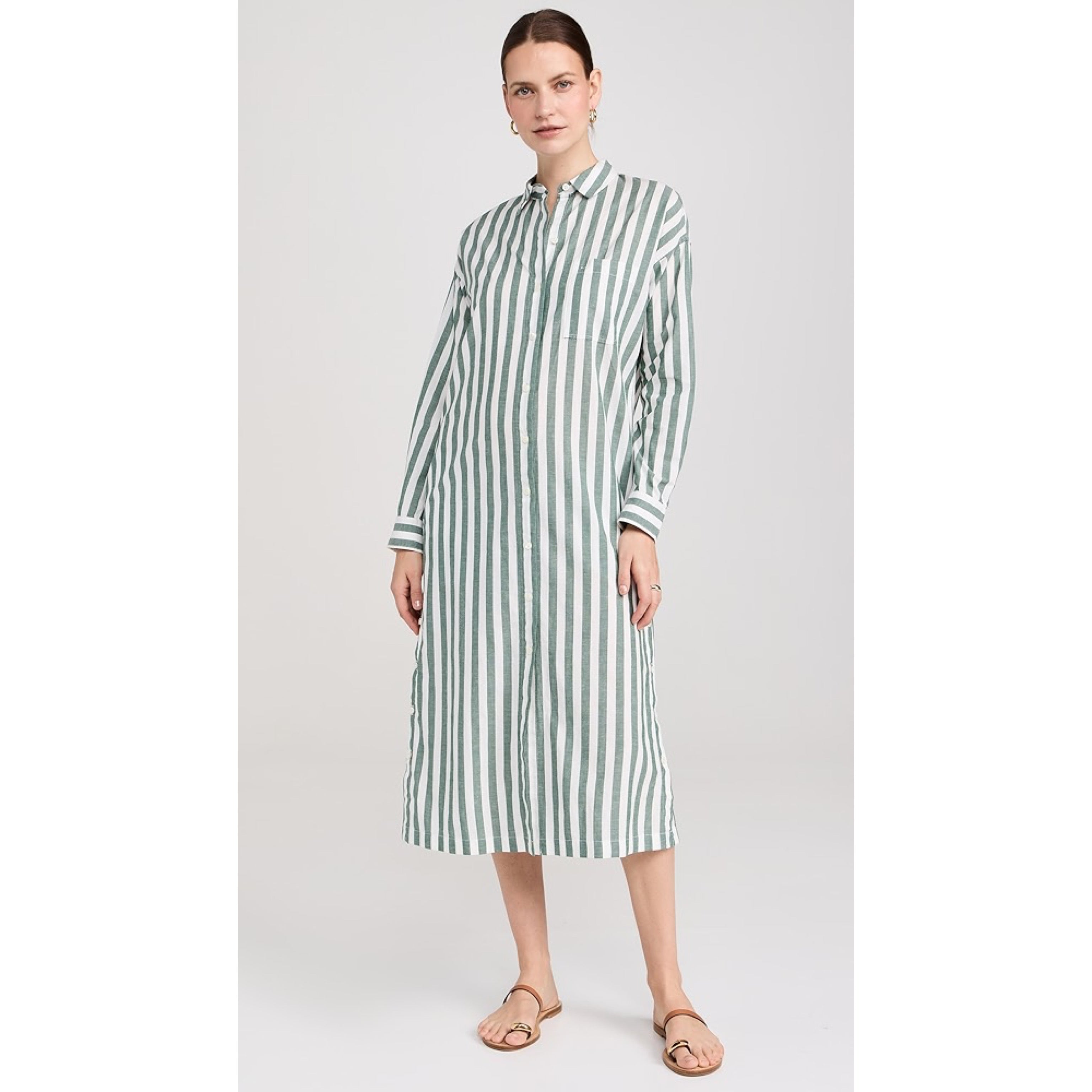Alex Mill green stripe Kerry dress, size XS