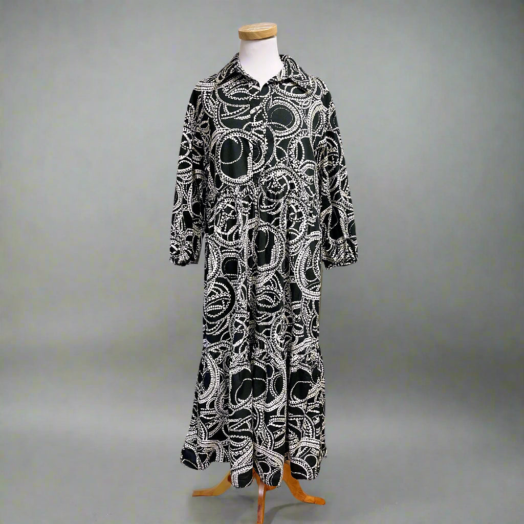 Anthropologie black and cream dress, size S