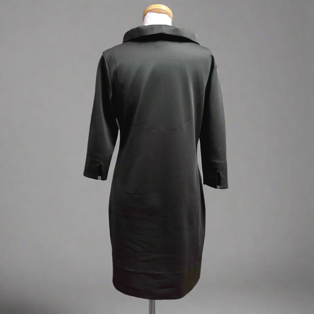 Gretchen Scott black dress with ruffles, size S