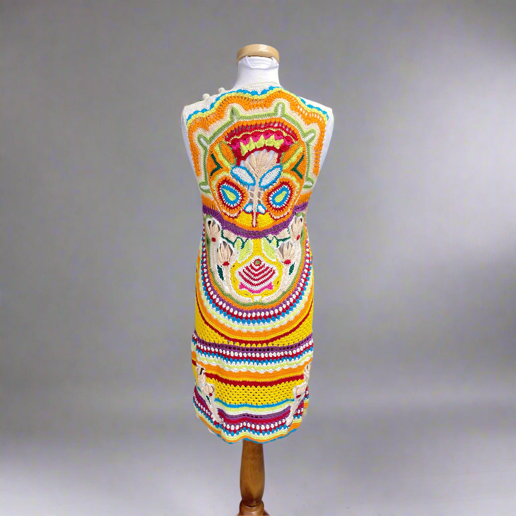 Marie Oliver multi-color Shawna crochet dress, size S, NEW WITH TAGS!