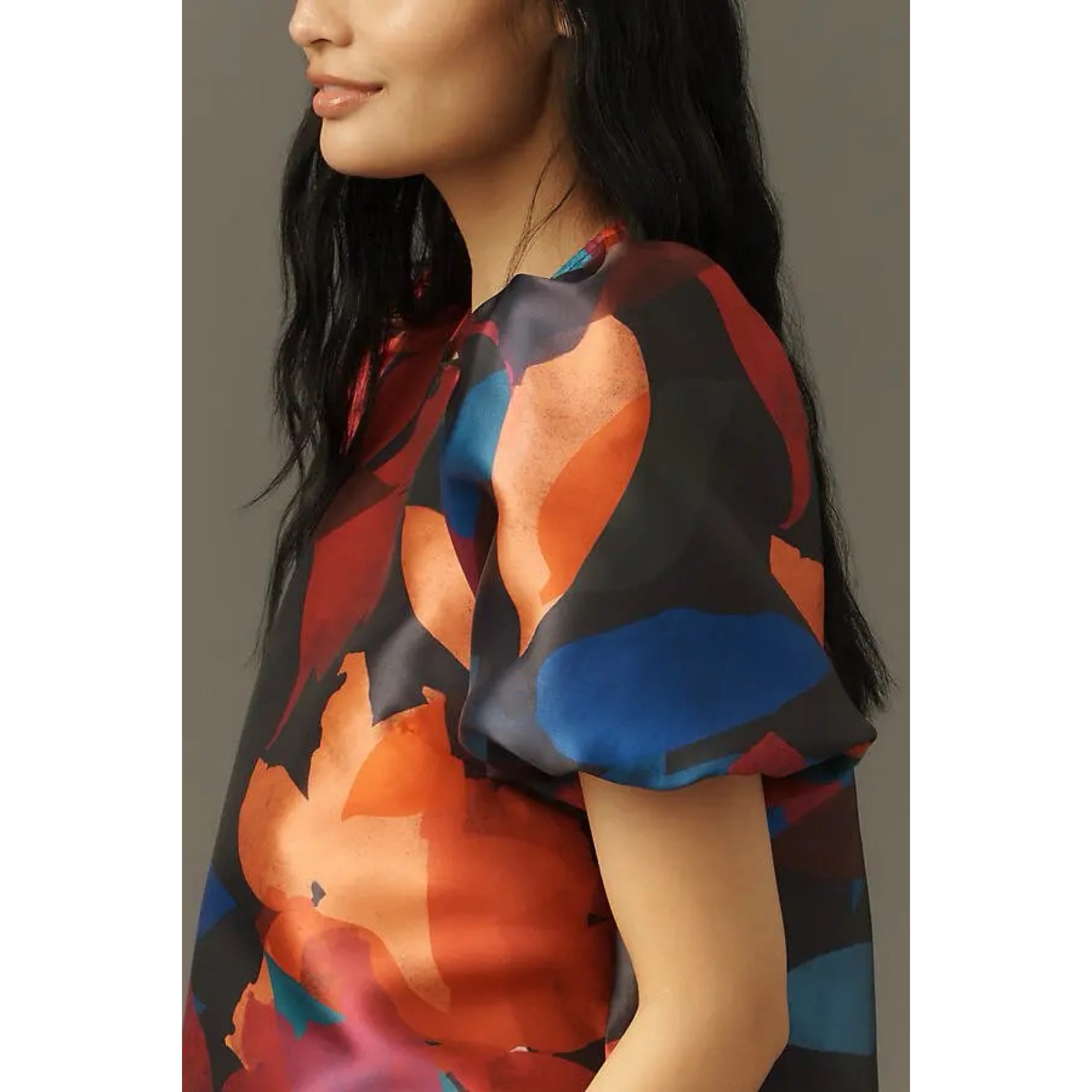 Hutch black and plum floral Nadine blouse size M, NEW WITH TAGS!