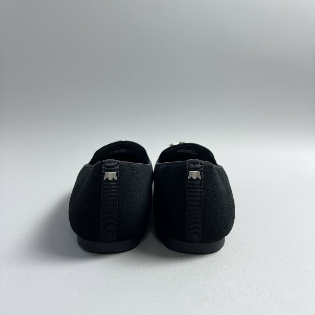 Birdies black flat with cheetah tassels, size 7, BRAND NEW IN BOX!