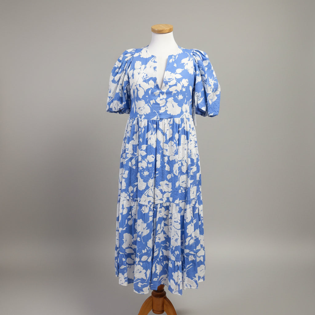 Hyacinth House blue and white floral dress, size XS, NEW WITH TAGS!
