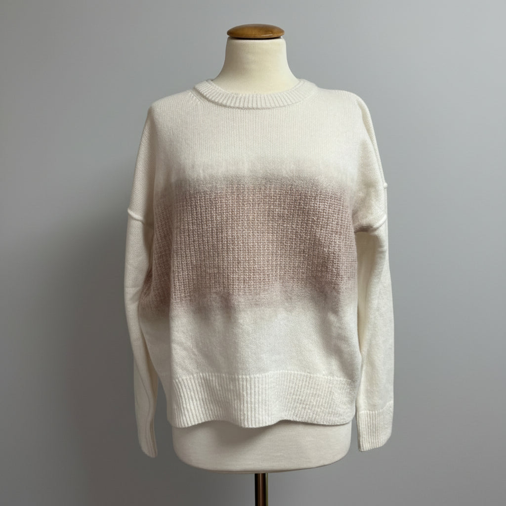 Brochu Walker cream and blush Atlantic Stripe sweater, size XS