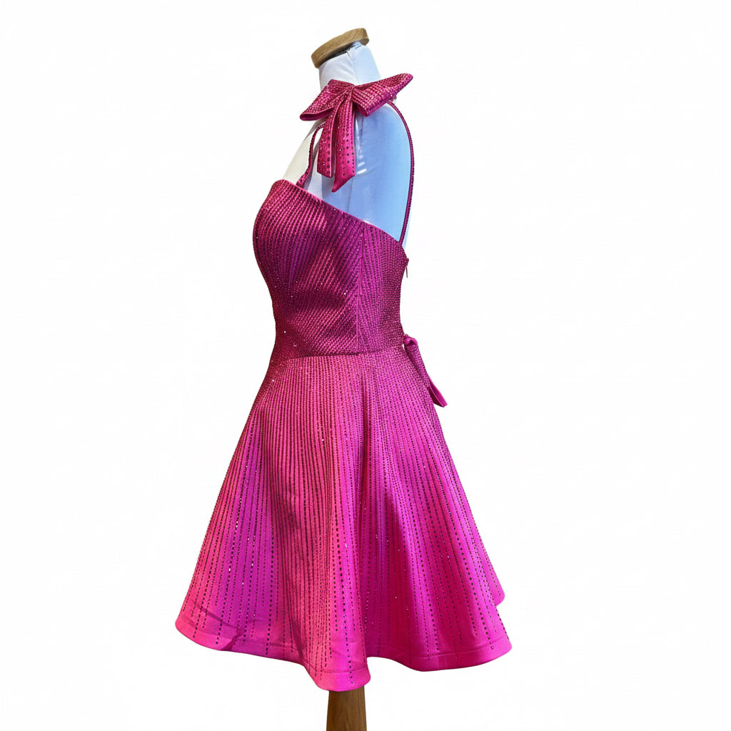 Sherri Hill hot pink beaded dress, size 14