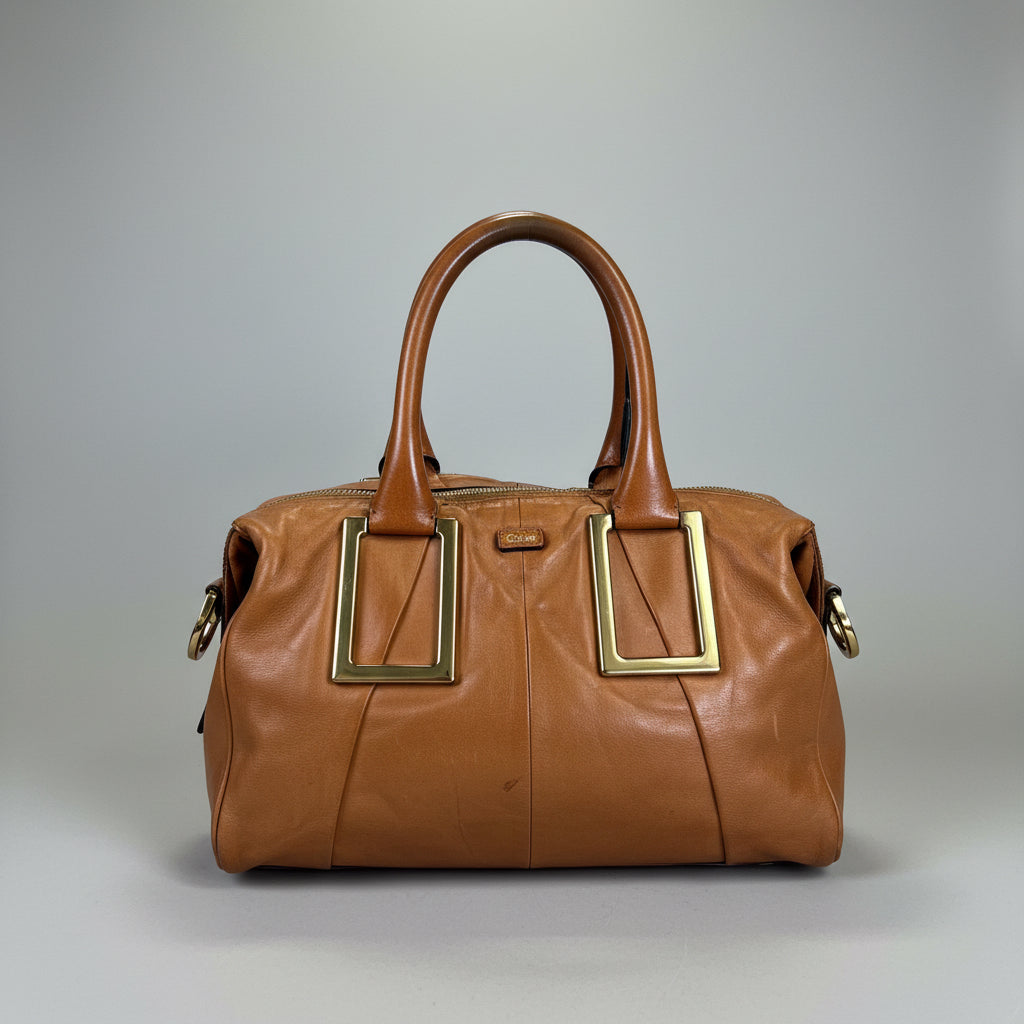 Chloe cognac and dark brown Ethel bag