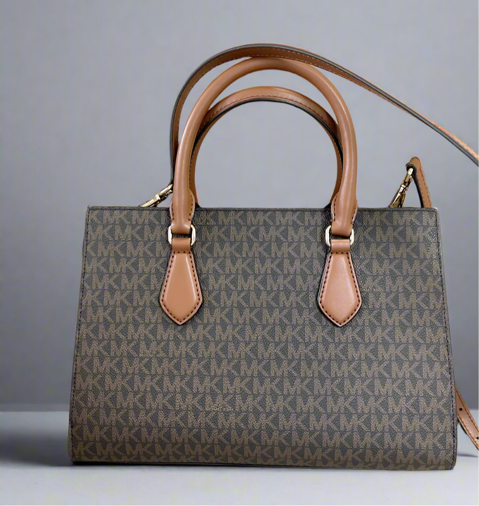 Michael Kors brown logo Sheila Satchel bag, BRAND NEW!