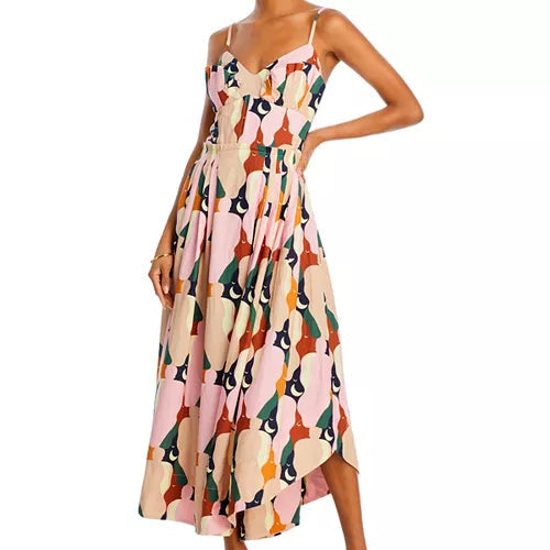 FARM Rio tan and print print Kiss dress, size XS