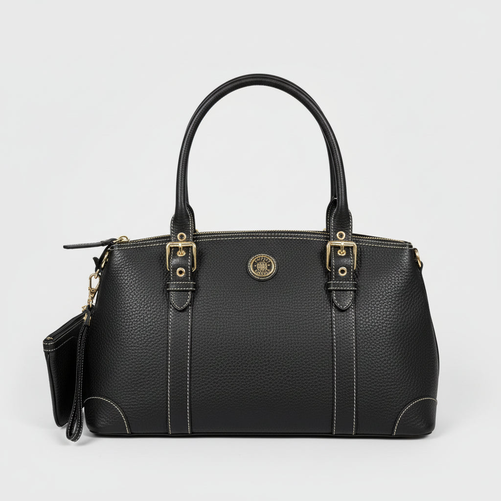 Dooney & Bourke black leather Dome Satchel, NEW WITH TAGS!