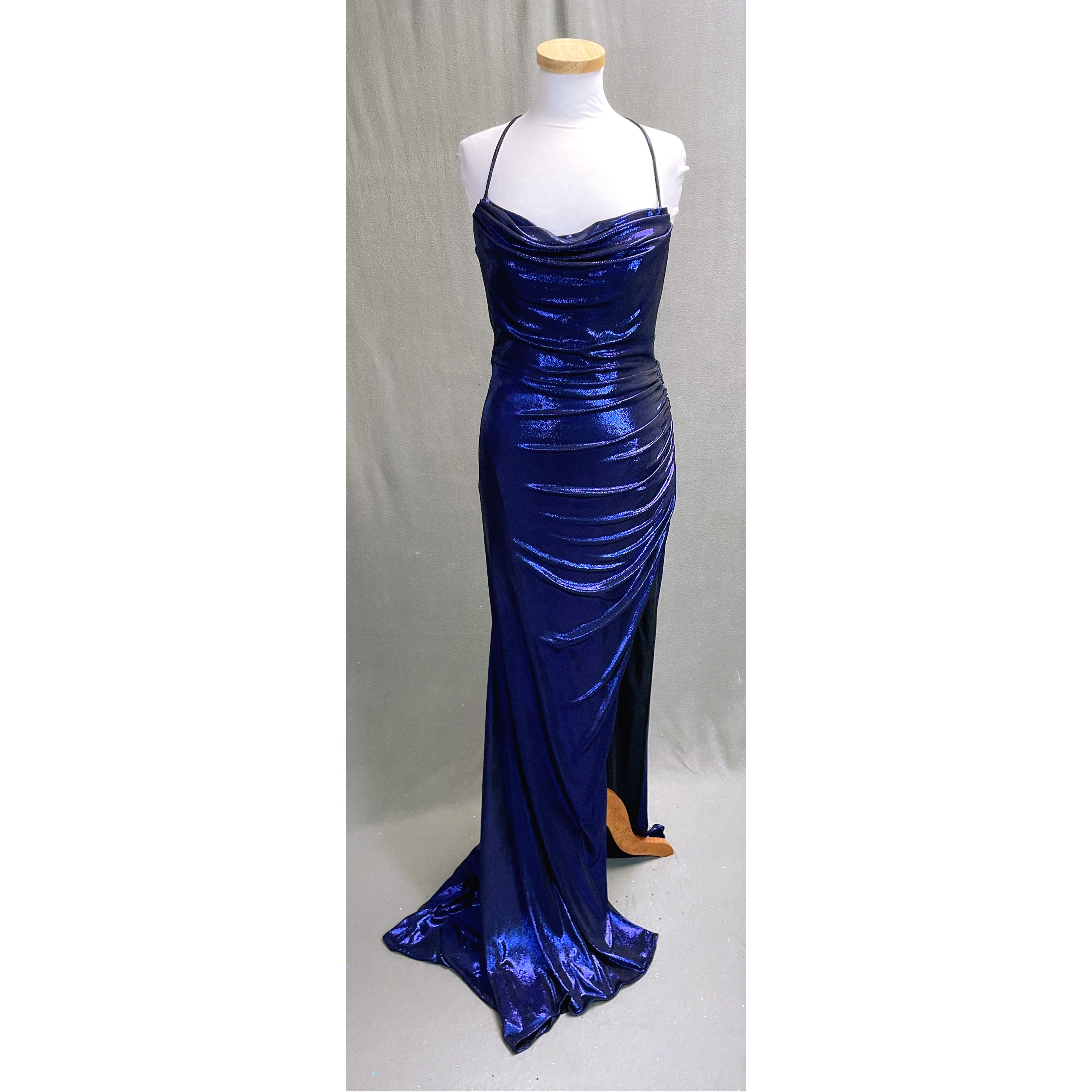 Alyce Paris cobalt blue metallic dress, sizes 0 & 8, NEW WITH TAGS!