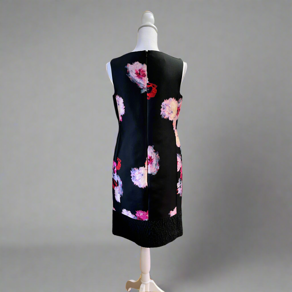 Per Se black and pink floral dress, size 4
