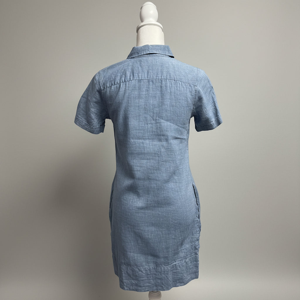 Ann Mashburn blue chambray popover dress, size XS