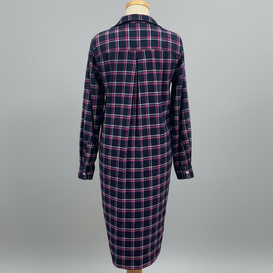 Grayson navy and pink plaid flannel The Hero dress, size XS, NEW WITH TAGS!
