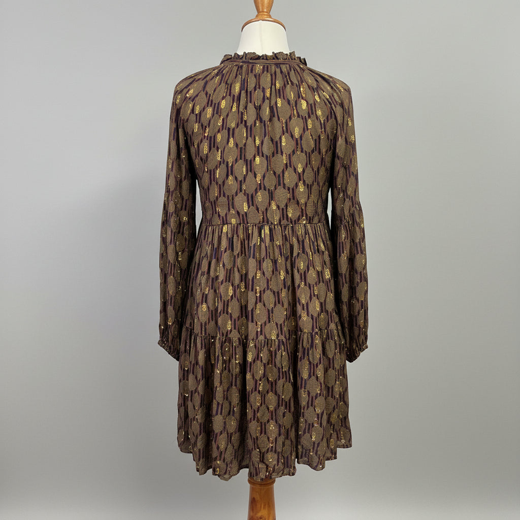 Oliphant olive, navy, and gold dress, size XS