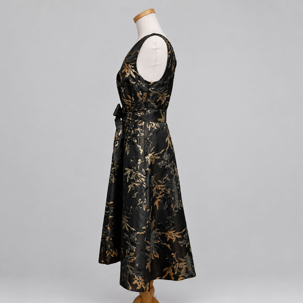 Talbots black and gold jacquard dress, size 4