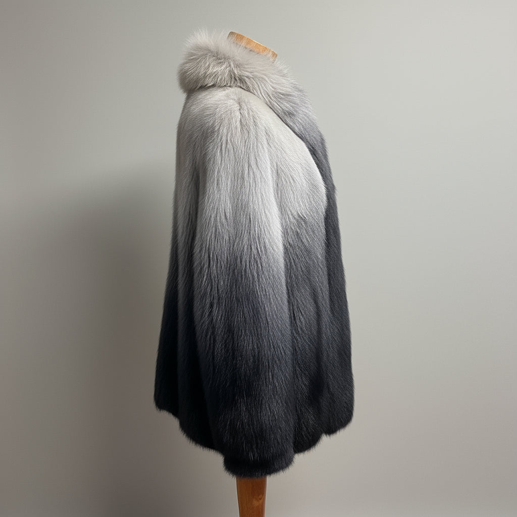 Avanti gray ombre mink and fox fur jacket, size 12