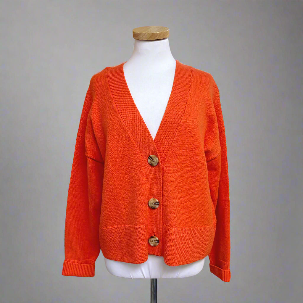 Cabi orange Citrus Cardigan sweater, sizes M & L, NEW WITH TAGS!
