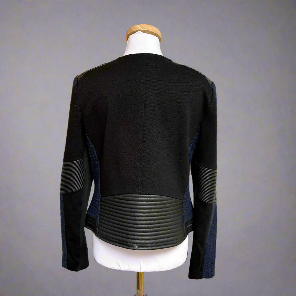 Rebecca Taylor vegan leather and tweed moto jacket, size S