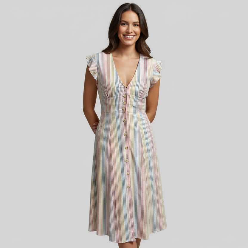 Marine Layer multi color stripes Camila dress, size XS