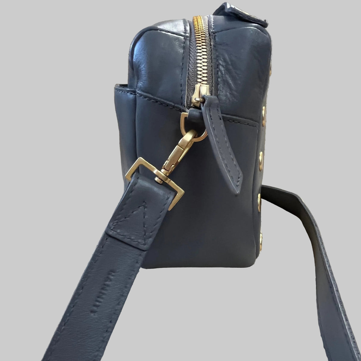 Hammitt gray leather Evan crossbody bag