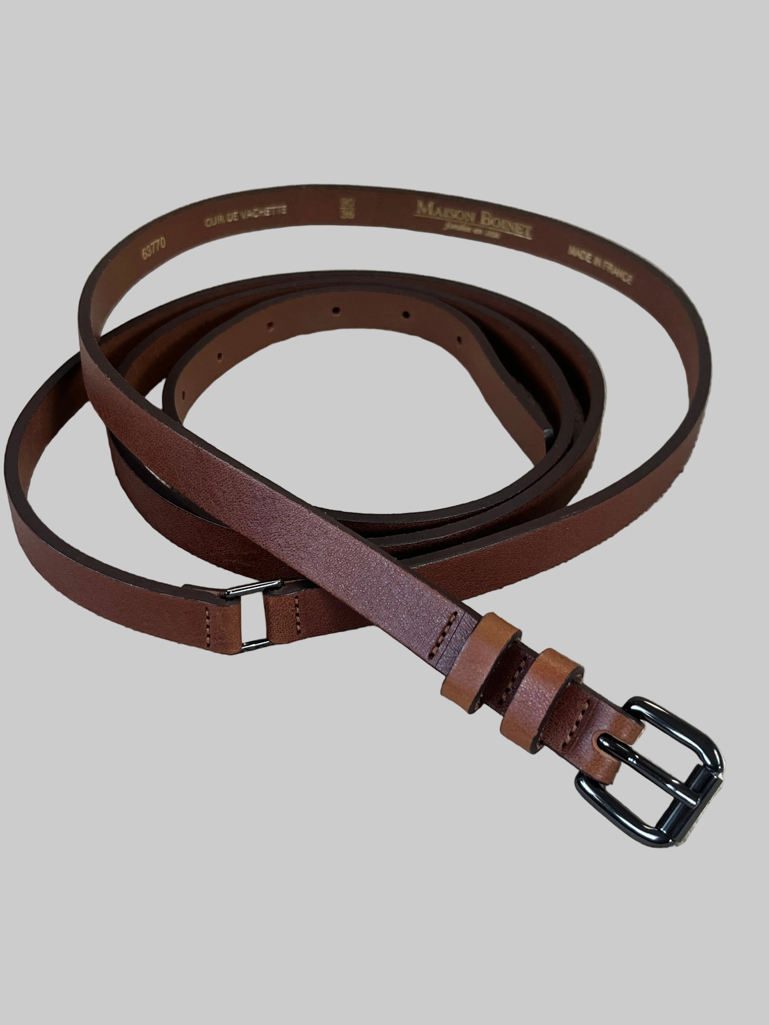 Maison Boinet saddle brown multi-wrap leather belt, LIKE NEW!