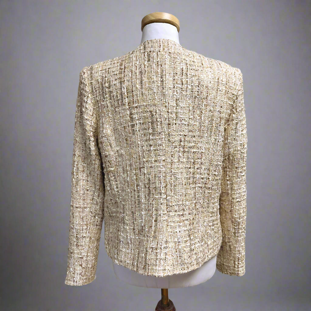 L'Agence camel tweed & sequin Effie jacket, size 6