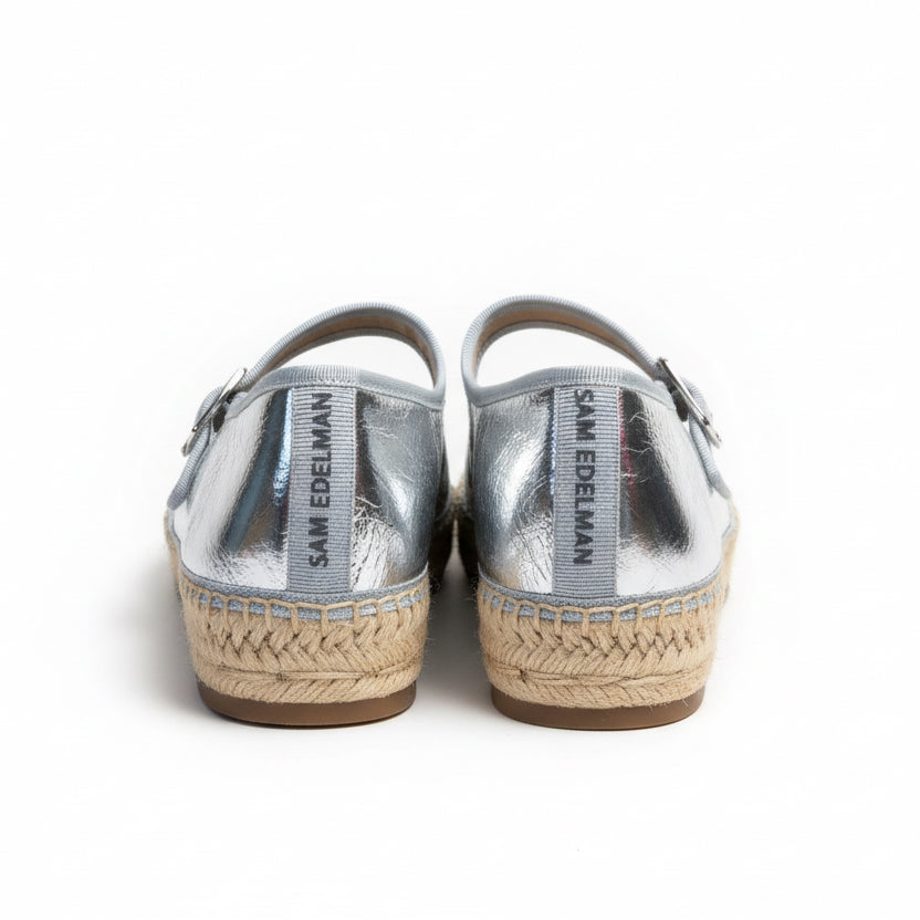 Sam Edelman silver espadrille, size 9.5, NEW IN BOX!