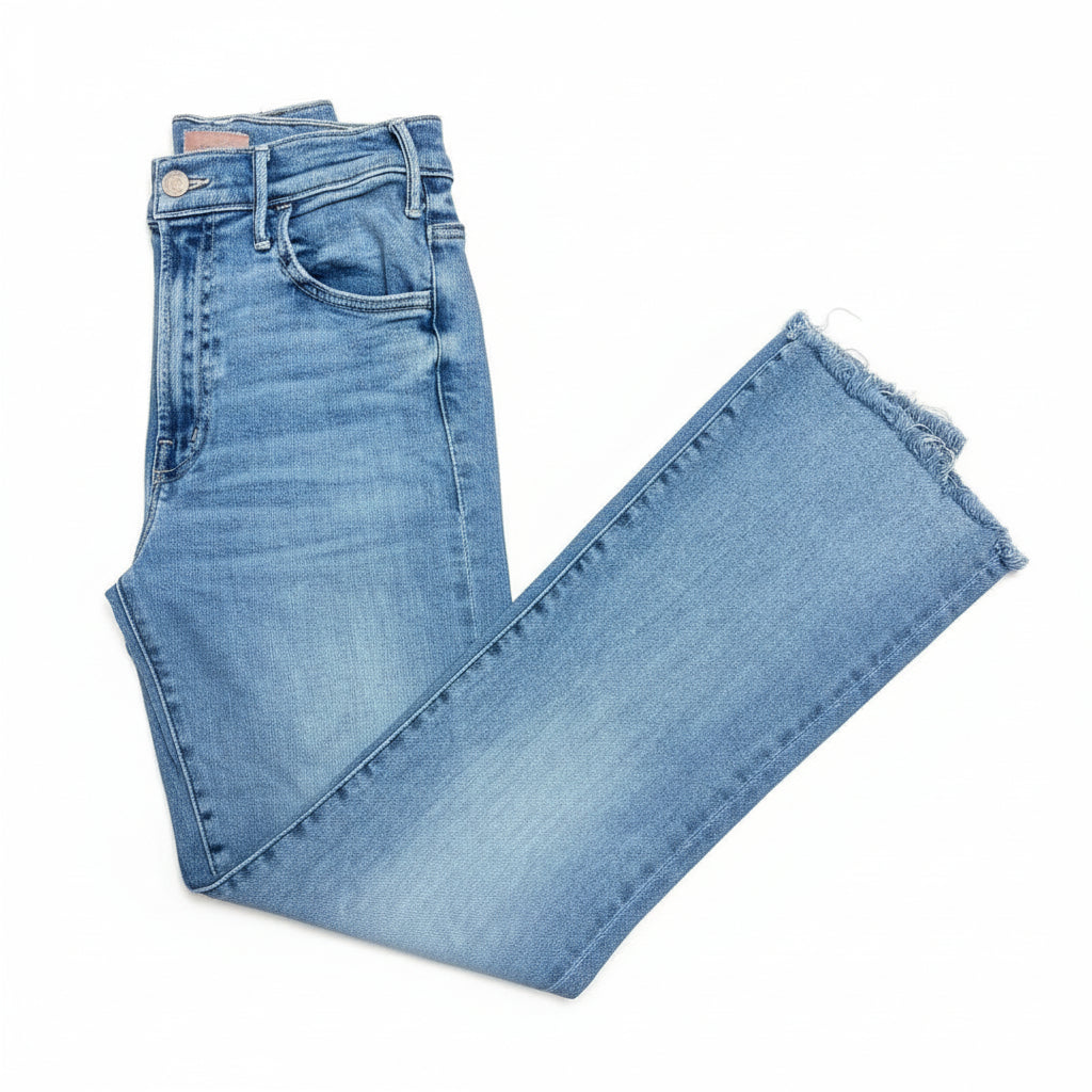 Mother blue Hustler Ankle Fray jeans, size 25