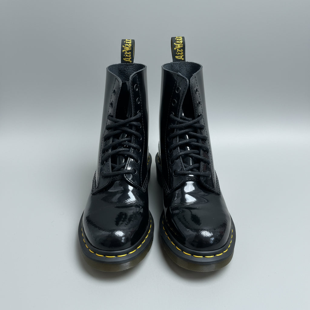 Doc Martens black patent Clemency boots, size 5, LIKE NEW!