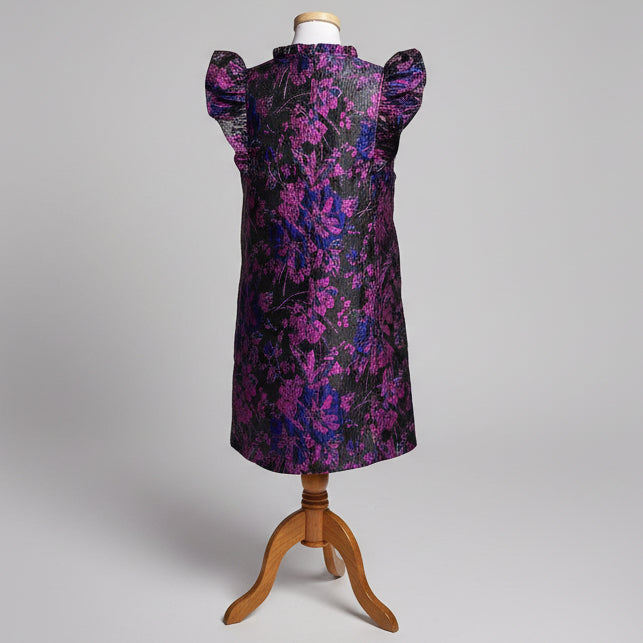 THML black and magenta metallic floral dress, size M