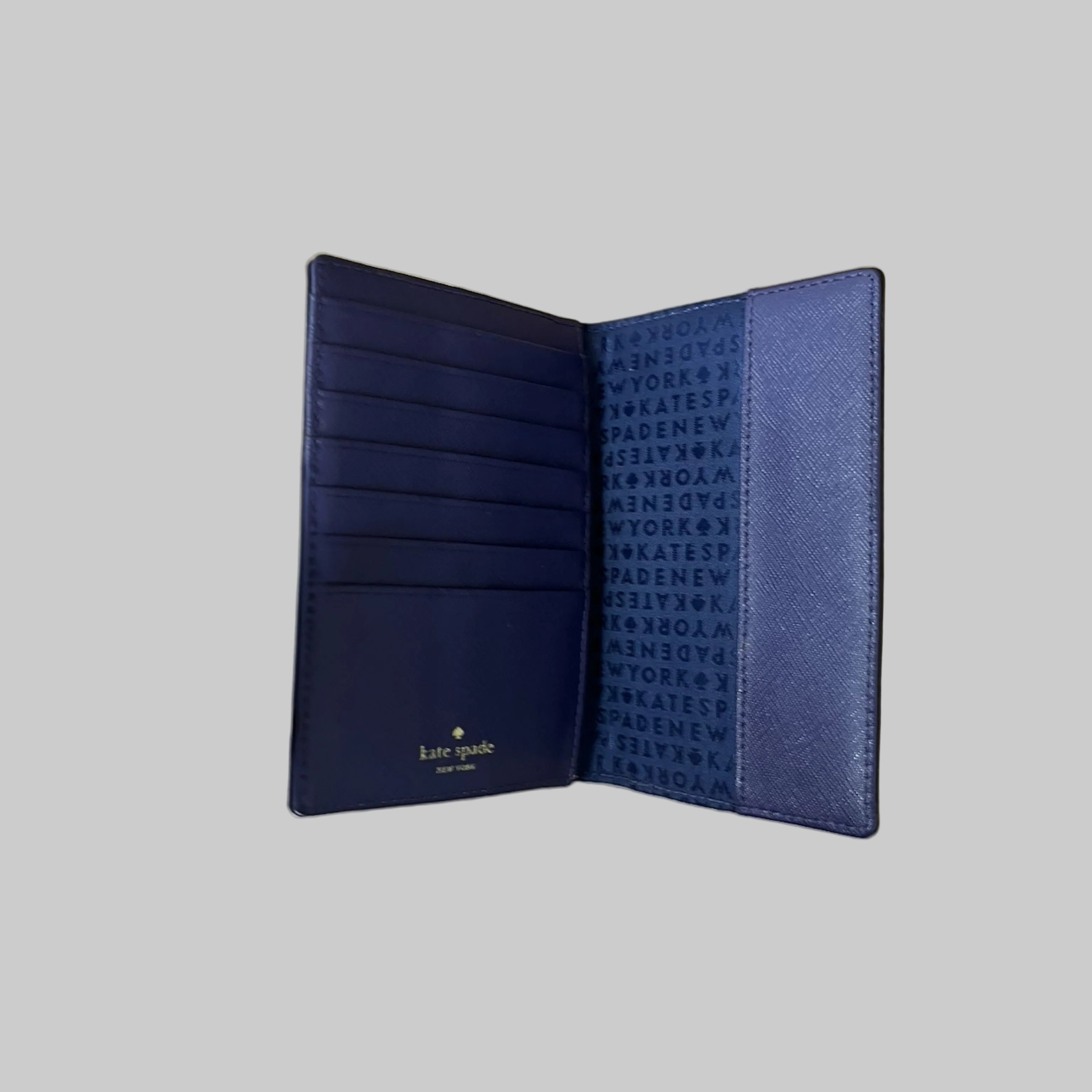 Kate Spade blue Full Plume peacock wallet/passport case