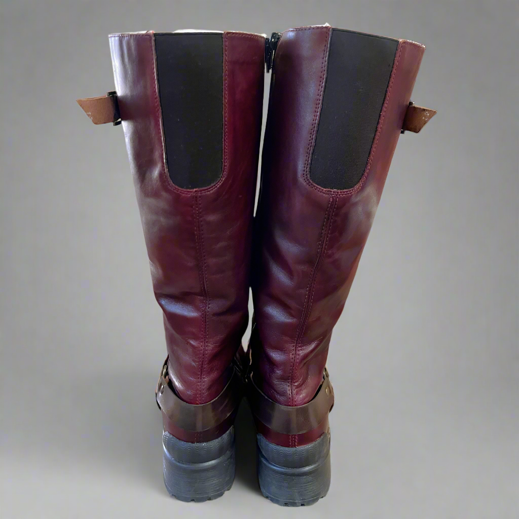 Rieker cordovan leather boots, size 9, LIKE NEW!