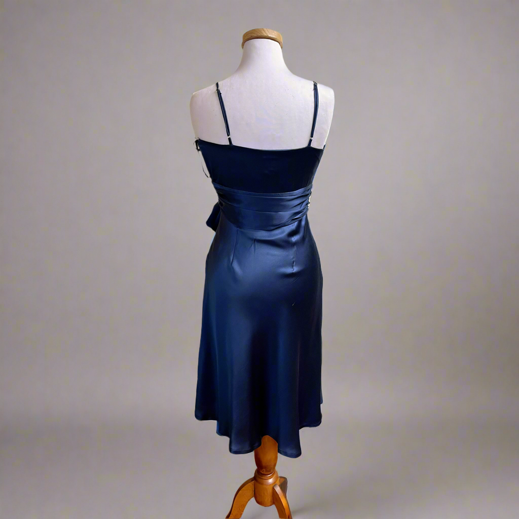 Molly New York navy satin dress, size 2