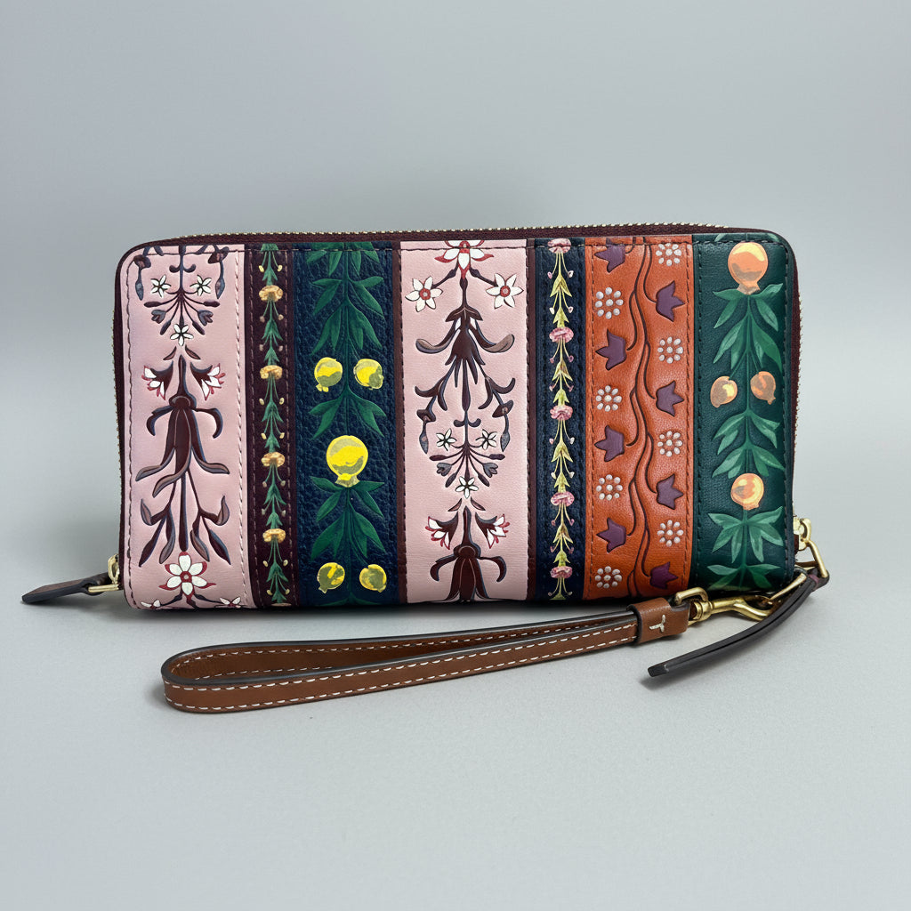 Tory Burch printed Robinson zip wallet, LIKE NEW!