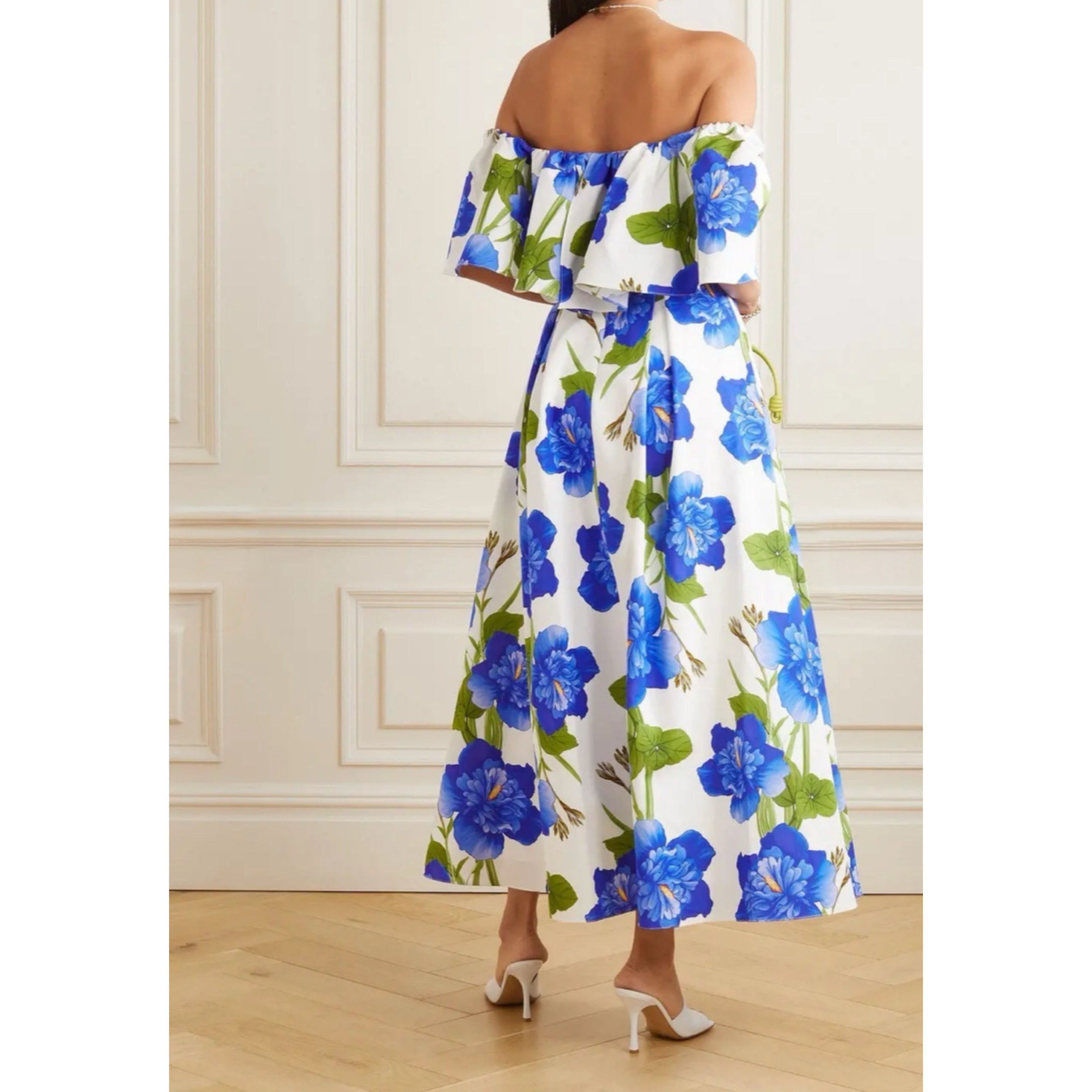 Borgo de Nor blue floral Giovanna dress, size 2