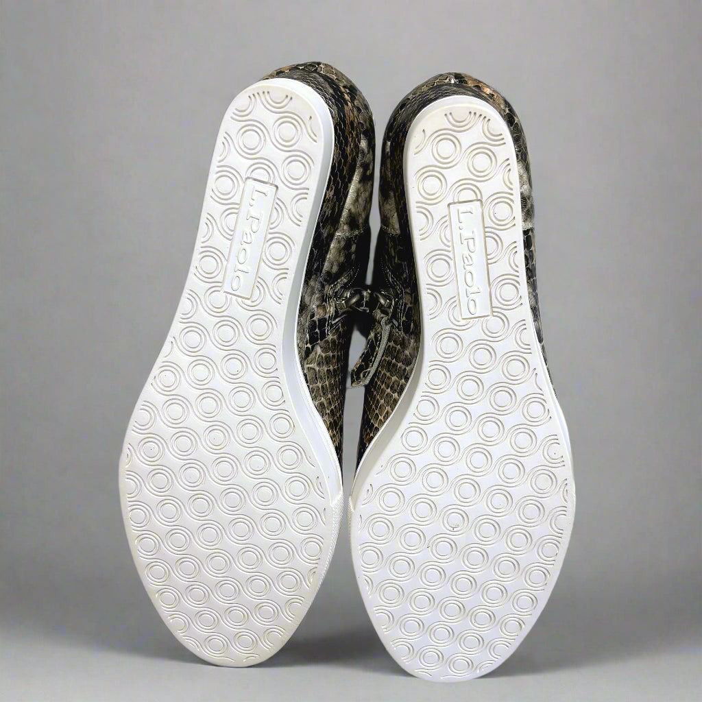 Paolo python wedge sneakers, size 8