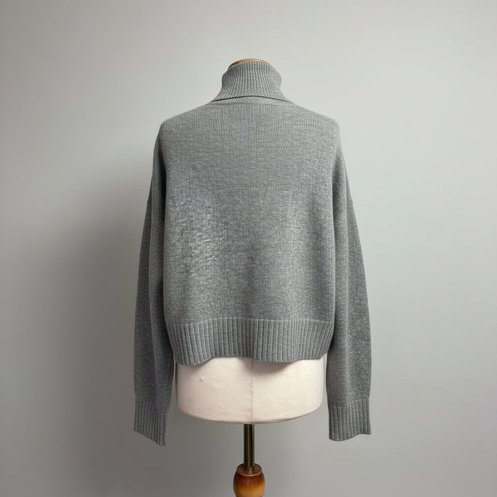 Theory gray cashmere cropped sweater, size P