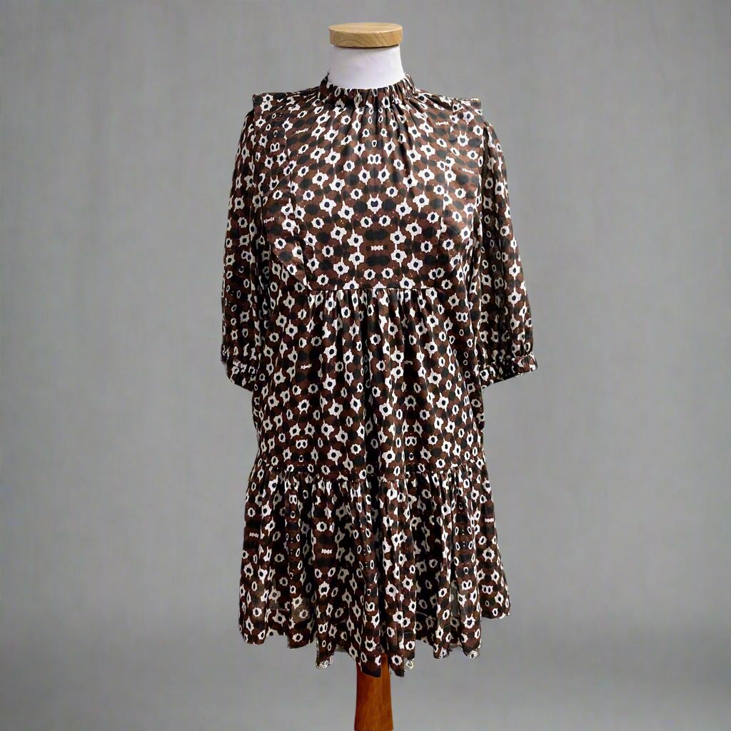 Sea New York brown and navy print dress, size 2