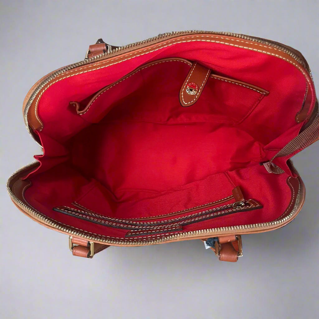 Dooney & Bourke chestnut leather Zip Zip Satchel, NEW WITH TAGS!