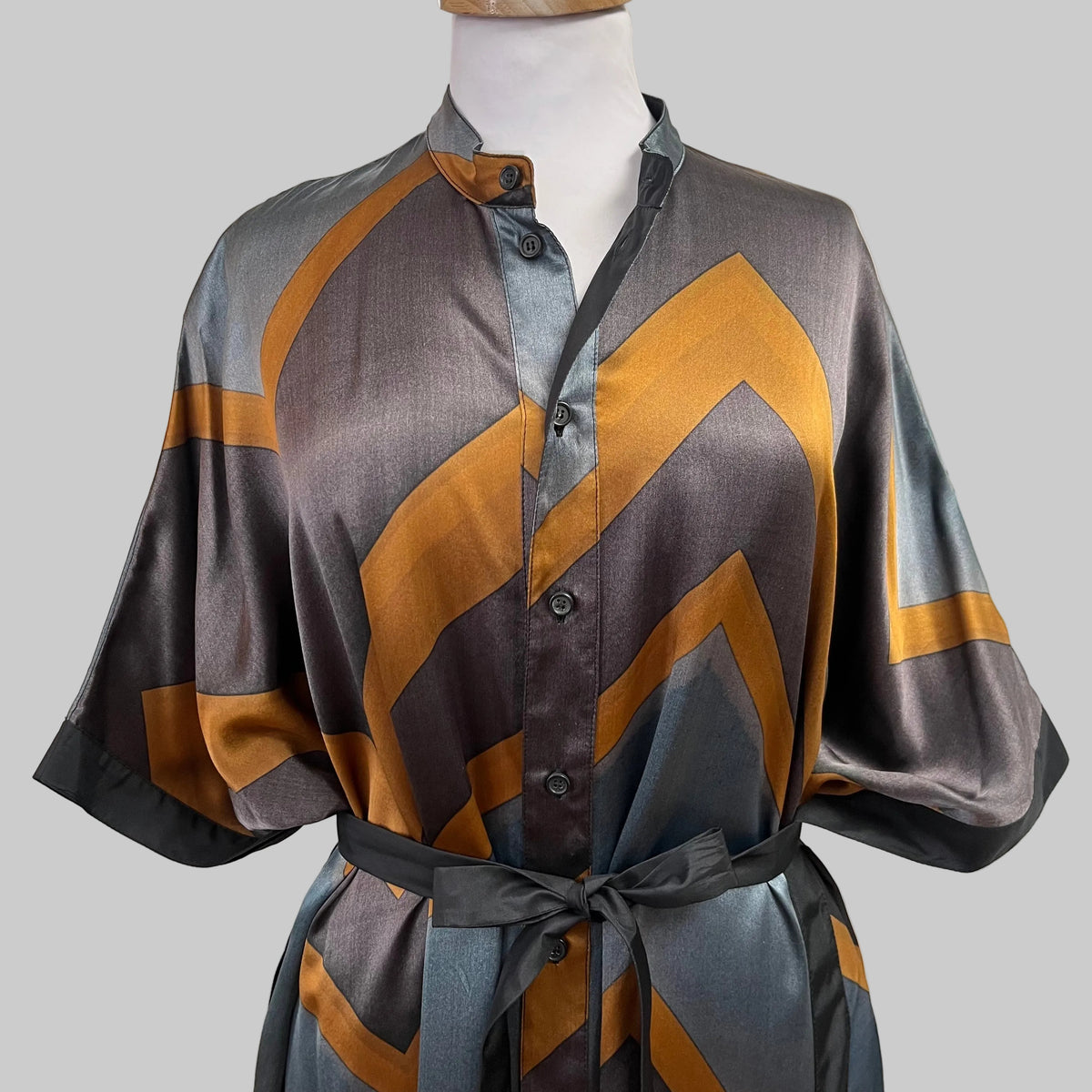 Billy Reid brown painted silk dress, size S/M