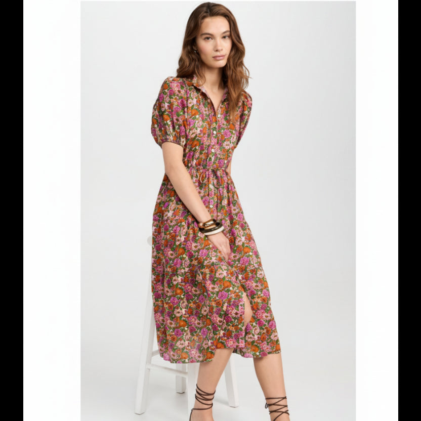 Trovata magenta and orange floral Hildie dress, size XS