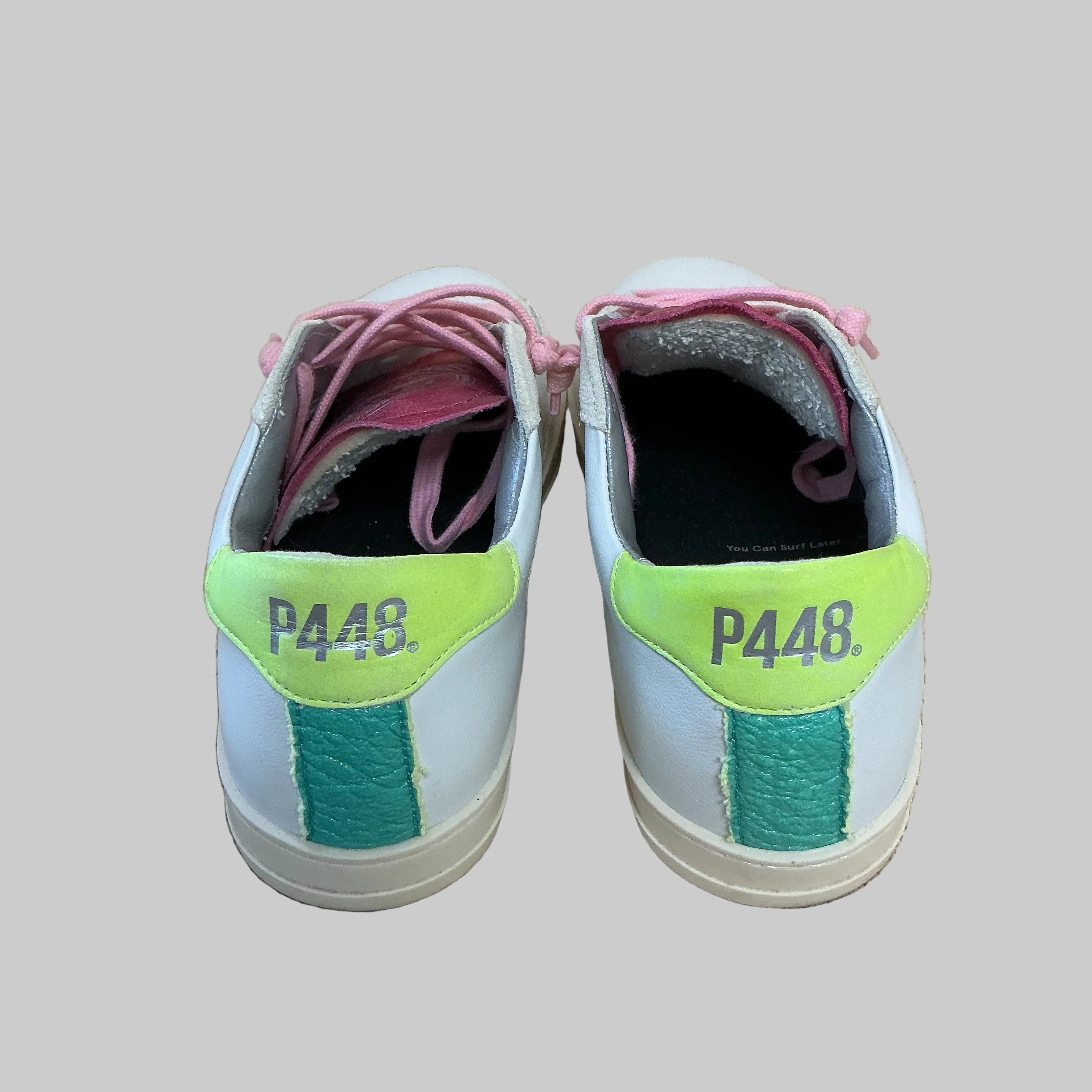 P448 white and neon John Dogma sneakers, size 37 (US 7)