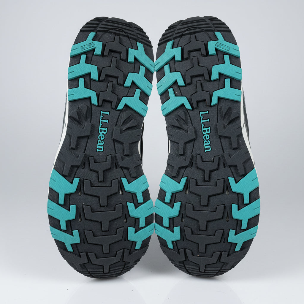 LL Bean turquoise and gray North Peak hiking shoes, size 7.5 WIDE