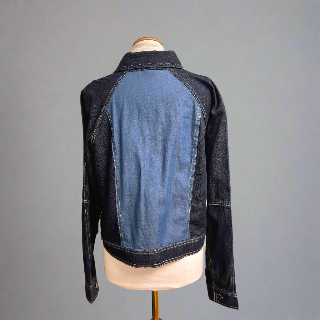 Cabi Denim Composition jacket, Size L, NEW WITH TAGS