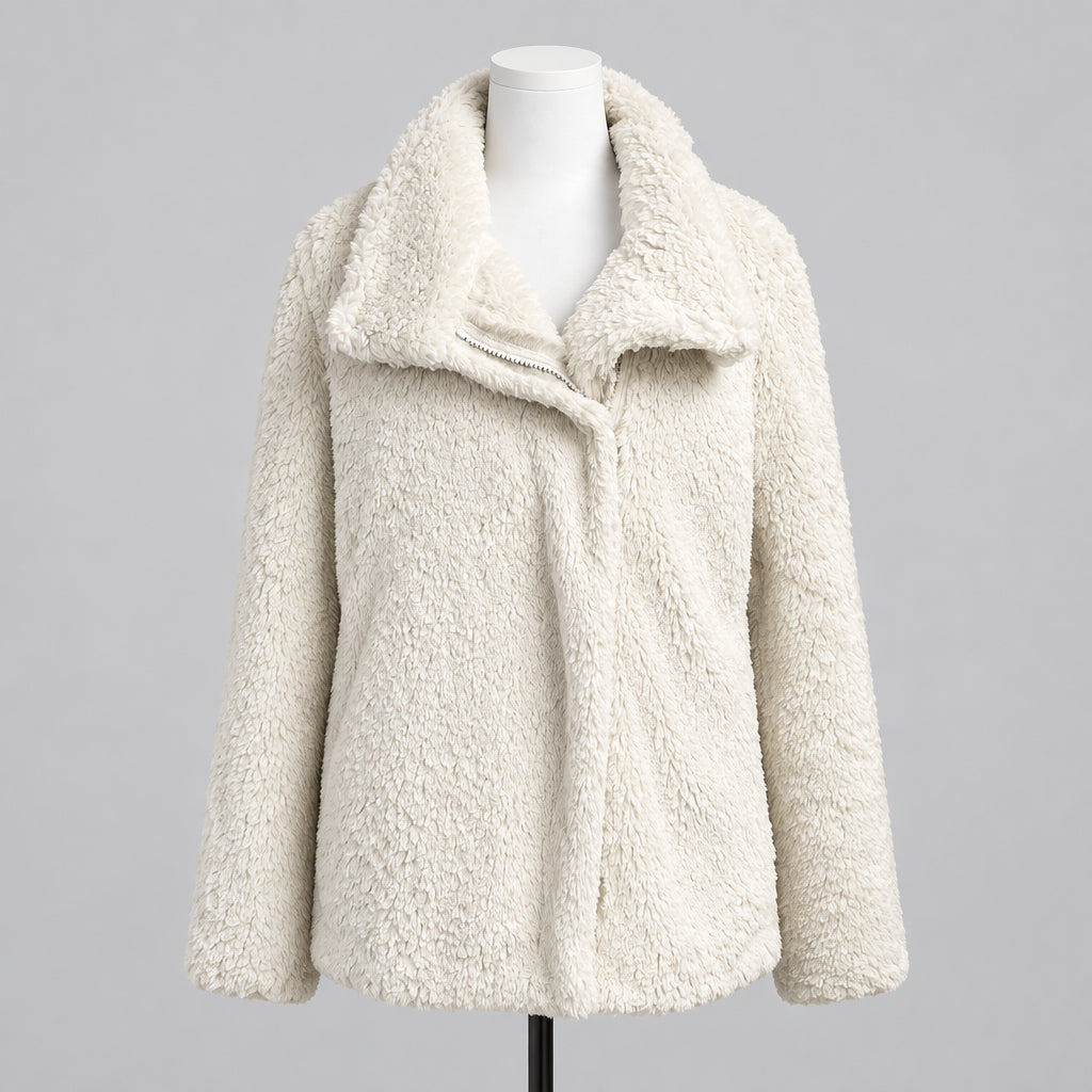 Patagonia ivory faux fur Lunar Frost jacket, size L