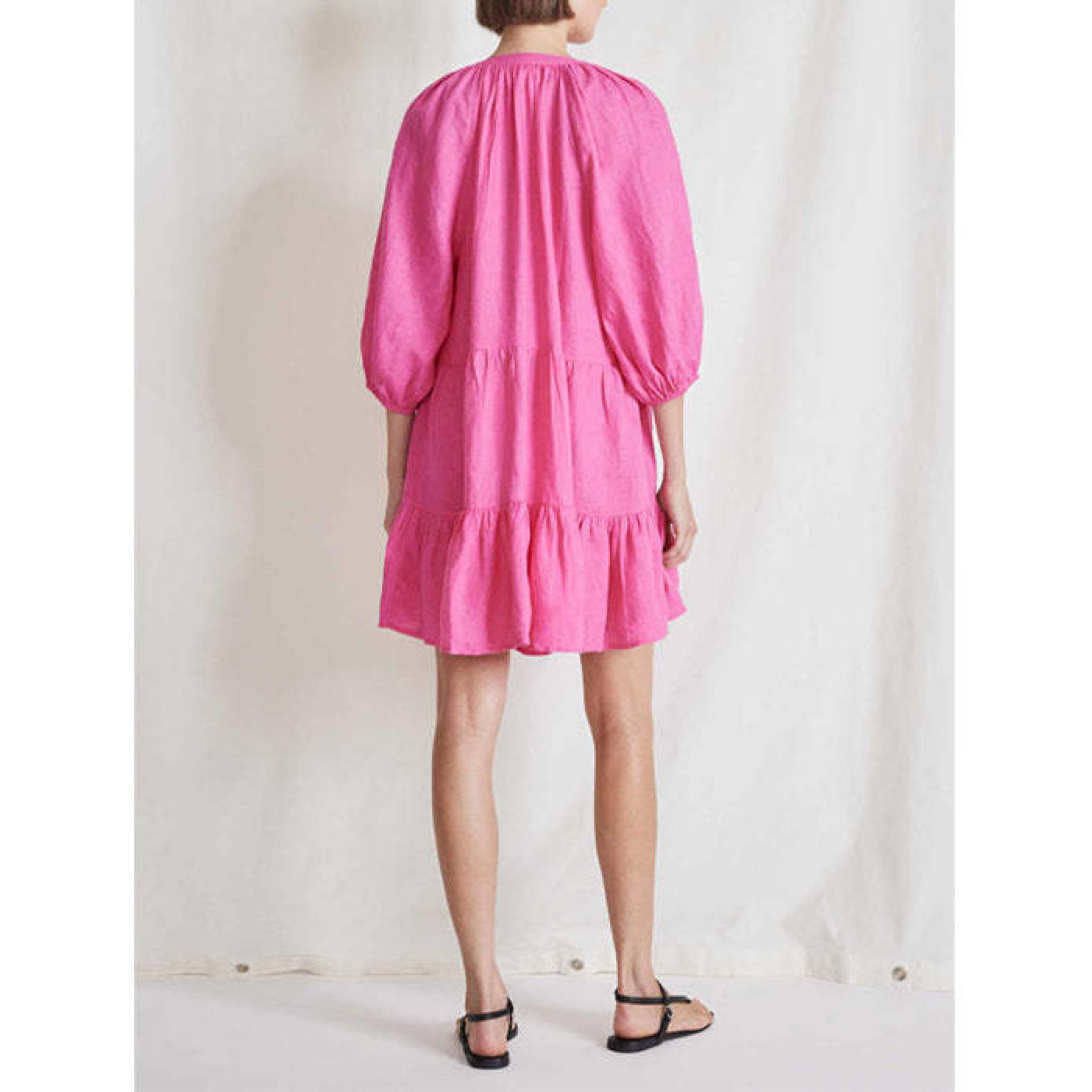 Apiece Apart pink Mitte Mini linen dress, size XS