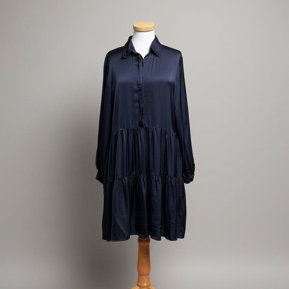YFB navy satin dress, size S