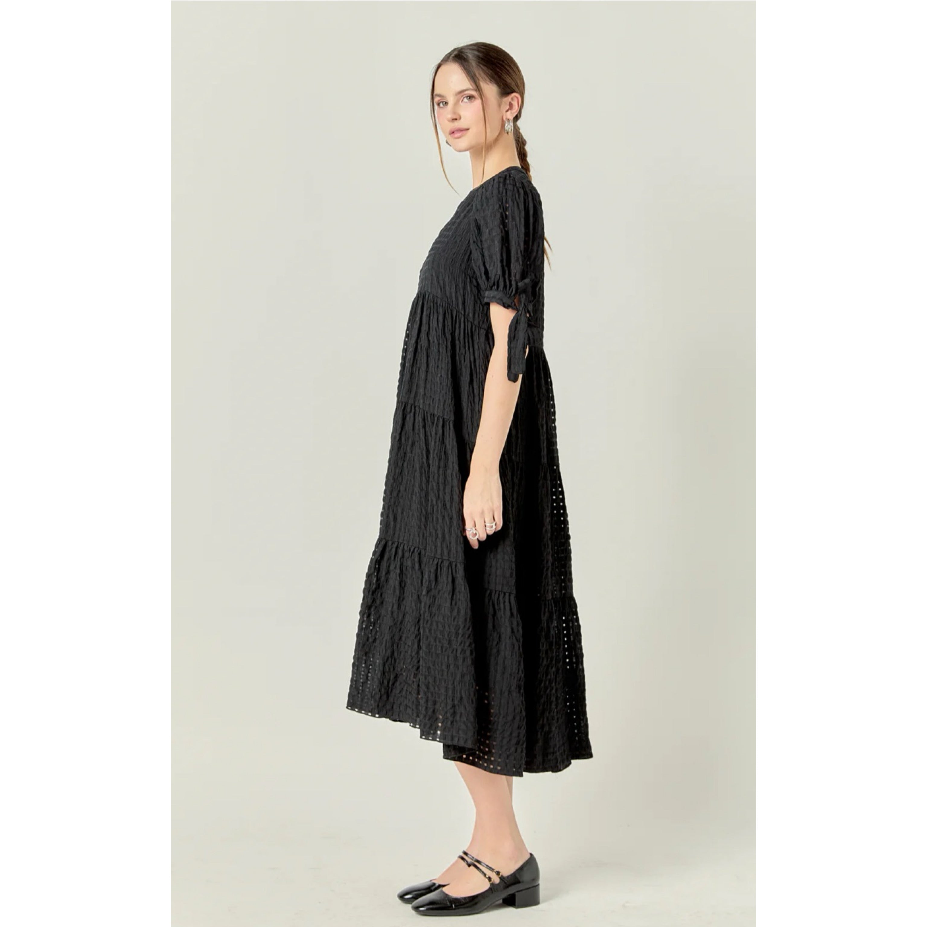 English Factory black gingham dress, size S