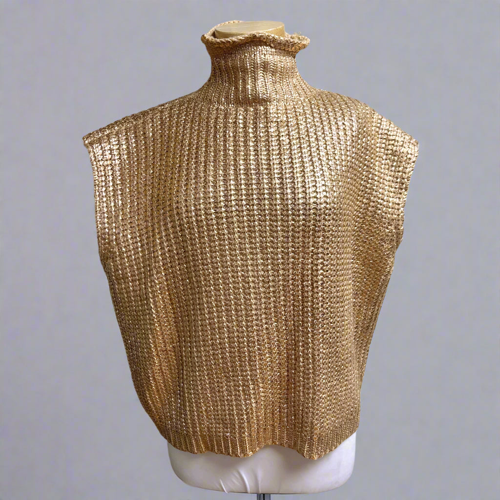 Style U rose gold metallic sweater, size M
