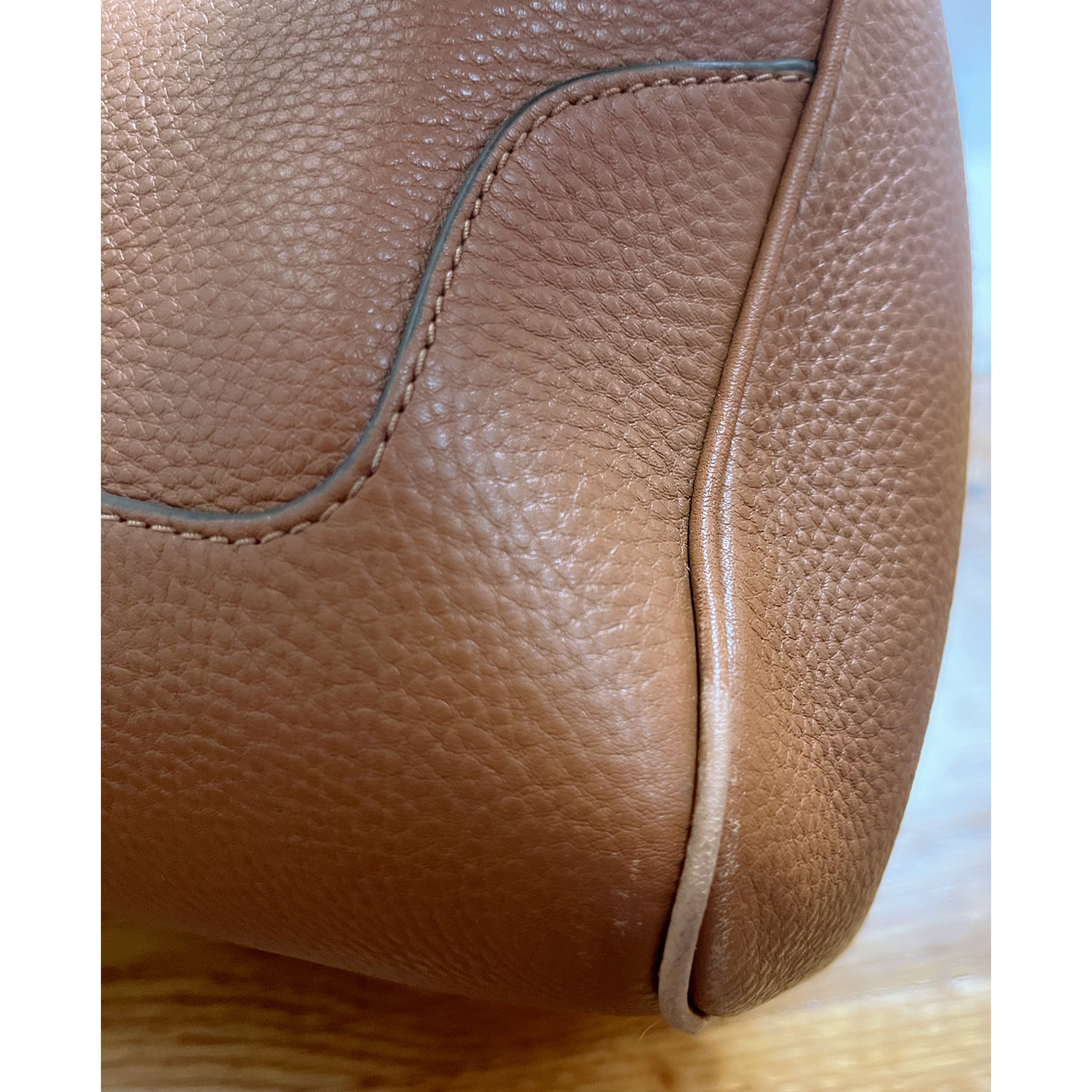 Tory Burch chestnut leather Carter tote